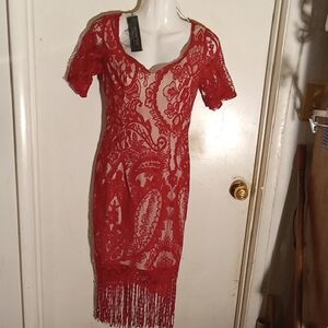 Women's Red Dress New With Tags Size Us 4s Does Have Some Stretch